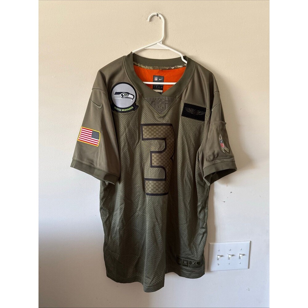 Men's Nike Russell Wilson #3 Seahawks 2019 Salute to Service Jersey Sz XL - RARE